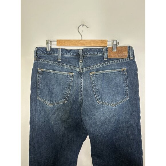 Eddie Bauer Jeans Men Blue Dark Wash Cotton Blend Fleece Lined Straight 36x30 - Picture 8 of 11